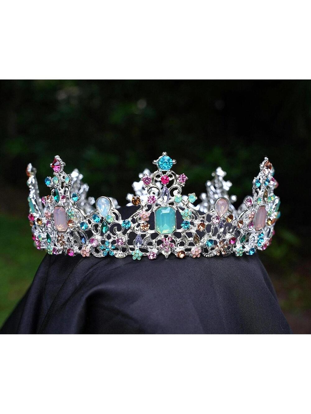 New Pastel Multicolor Crystal Tiara Crown pink blue